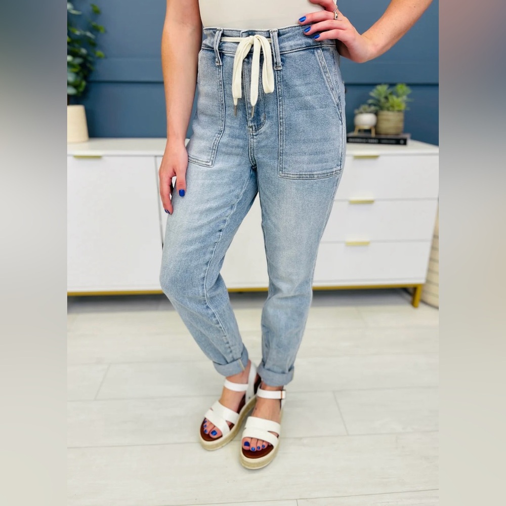 Judy Blue High Standards Cuffed Denim Joggers